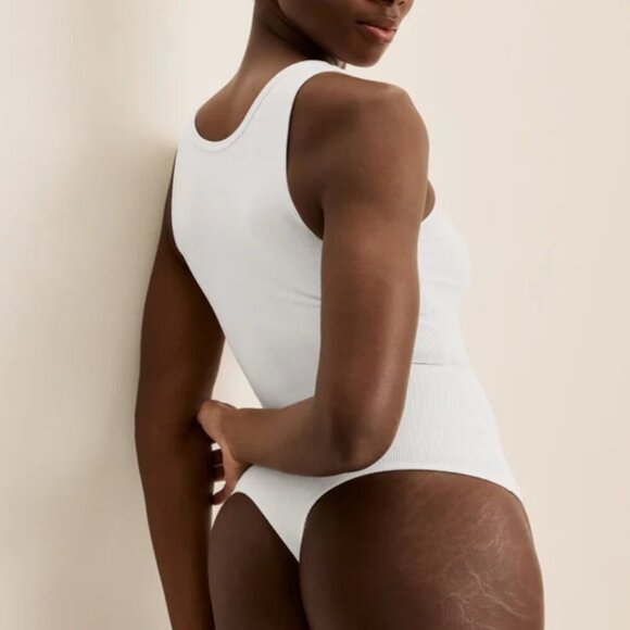 Knix SculptRib™ Cotton Tank Bodysuit In soft pink Size Large - Picture 2 of 9